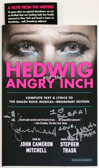 Hedwig And The Angry Inch John Cameron Mitchell & Trask Signed Script Rare