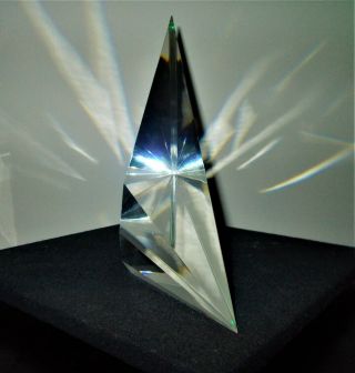 Stunning Christopher Ries 12 " Crystal Optical Art Glass Sculpture Signed/dated