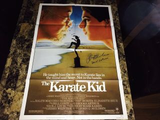The Karate Kid Rare Signed 1 - Sheet Movie Poster Ralph Macchio Cobra Kai