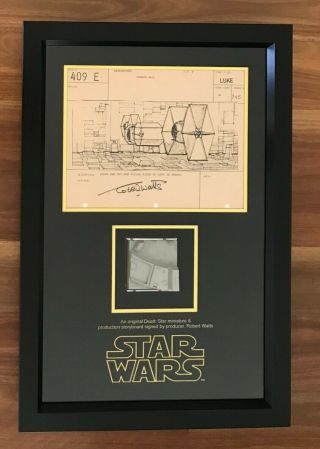 Star Wars Iv A Hope Screen Prop Death Star Piece & Signed Storyboard