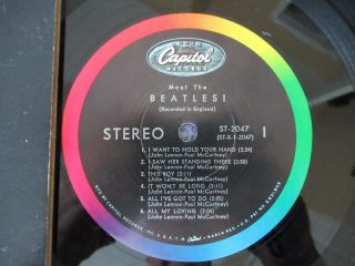 Beatles GREAT ORIG FIRST ISSUE ' MEET THE BEATLES STEREO LP W/O PUBLISHING PRINT 3