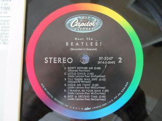 Beatles GREAT ORIG FIRST ISSUE ' MEET THE BEATLES STEREO LP W/O PUBLISHING PRINT 4