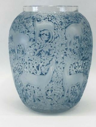 C1932 R Lalique Biches Deer Vase