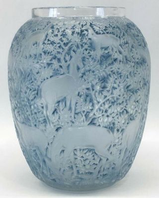 c1932 R Lalique Biches Deer Vase 3
