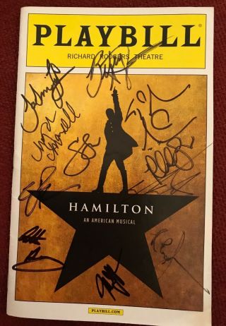 Hamilton Playbill Signed Broadway Cast Lin Manuel Miranda