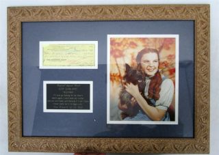 Autographed Photo Jane Russell & Presentation - Framed Judy Garland Photo & Check 3
