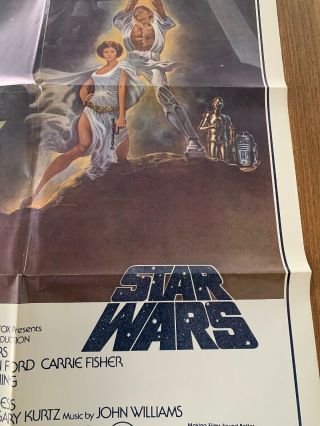 Star Wars 27X41 US One Sheet Movie Poster 1977 4
