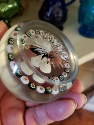 Antique Baccarat garlanded butterfly glass paperweight 5