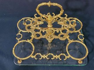 19TH C.  ANTIQUE LOUIS XV STYLE FRENCH GILT BRONZE AND CUT CRYSTAL TANTALUS 7