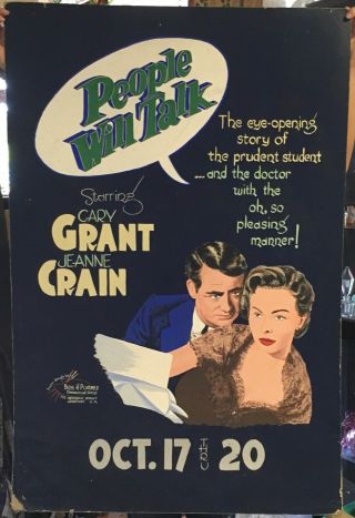 People Will Talk Art Movie Poster 27x41 " Cary Grant Jeanne Crain Local