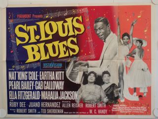 St.  Louis Blues Uk Quad Film Poster Nat King Cole 1958