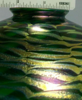Vintage Iridescent Damascene,  Favrile,  Art glass,  Lustre,  lamp shade 8