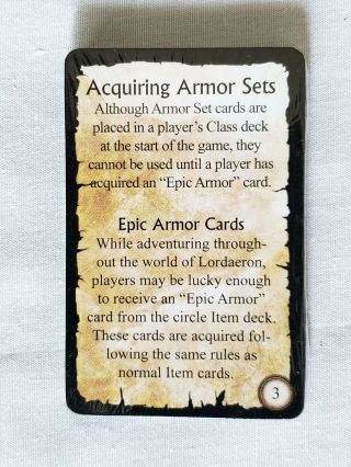 WORLD OF WARCRAFT The Board Game BlizzCon 2007 Promo Epic Armor Pack RARE 3