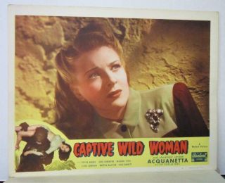 Set of 8 1948rr CAPTIVE WILD WOMAN Lobby Cards ACQUANETTA 3 Signed MILBURN STONE 5