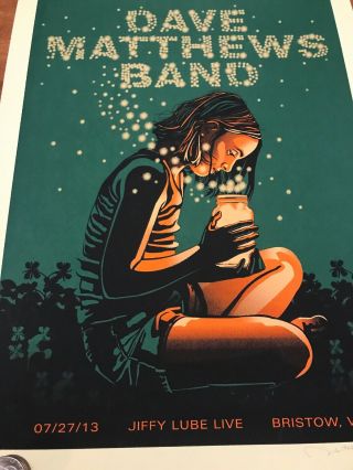 Dave Matthews Band Poster Bristow 7/27/2013 show poster Signed & ’d 11
