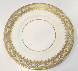 Set Of 12 Minton For Tiffany & Co Gold Quatrefoil Motif 9” Plates H4134