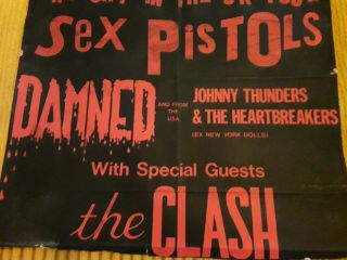 1976 Anarchy In The Uk Tour Poster Sex Pistols A&m Clash Damned