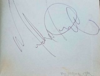 Michael Jackson Signed Autographed 4x6 Album Page Beckett Bas