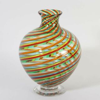 Huge Vase Murano Glass Fratelli Toso 1965 A Canne Label Best Provenience