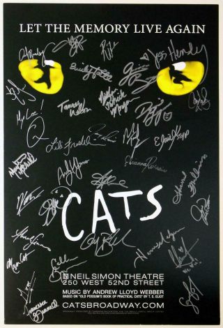 Cats Broadway Revival Early Run Cast Signed Poster