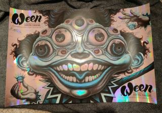 Ween Poster (capitol Theater,  Port Chester Ny) - Nc Winters Rainbow Foil Uncut