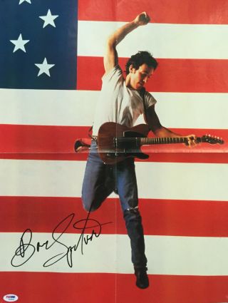 Bruce Springsteen Signed " Born In The Usa " The Boss Poster Psa/dna Y06835
