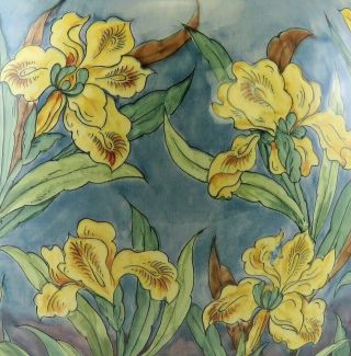 Antique Late 1800 ' s Large Art Nouveau Royal Bonn Germany Irises Porcelain Vase 4