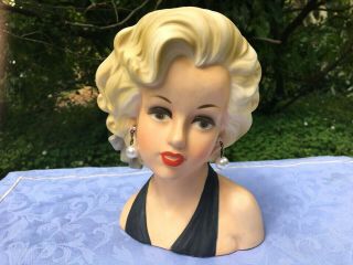 7 " Marilyn Monroe Vintage 1960s Lady Head Vase Relpo 2089 Exc