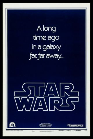 Star Wars ✯ Cinemasterpieces Style B Teaser Movie Poster 1977 With Gau