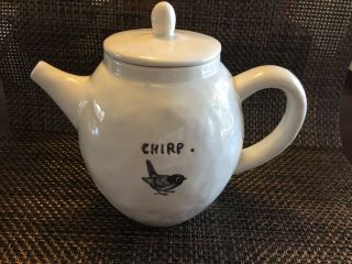 Rare Rae Dunn Vintage Magenta Exclusive Teapot Chirp Pottery Hard To Find