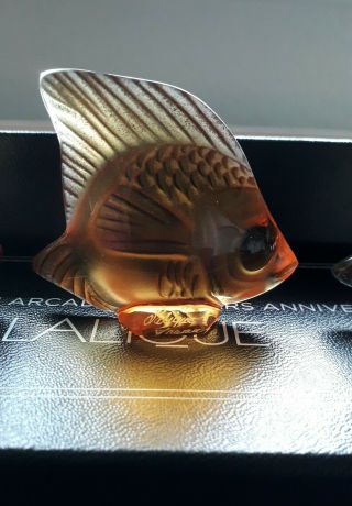 Lalique Fish,  24k Gold Stamped Limited Edition set of 3,  No 93 of 200.  BNIB 6