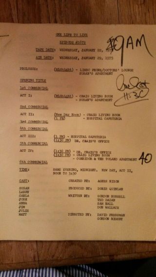One Life To Live Script 1679 January 1975