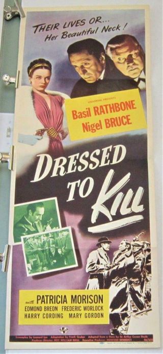 1946 Dressed To Kill Insert Sherlock Holmes Basil Rathbone Nigel Bruce