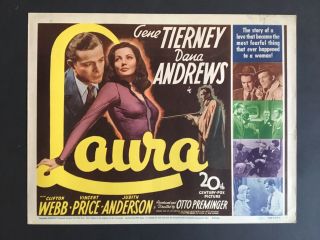 Laura ‘44 Gene Tierney Dana Andrews Film Noir Classic Title Card