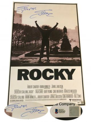 Sylvester Stallone Signed Auto Rocky Fs Movie Poster Bas Authentic Signings 2