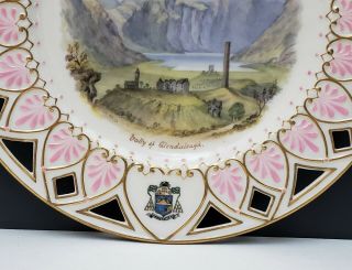 Antique Irish Belleek 2nd Black Mark Scenic Portrait Plate Valley of Glendalough 3