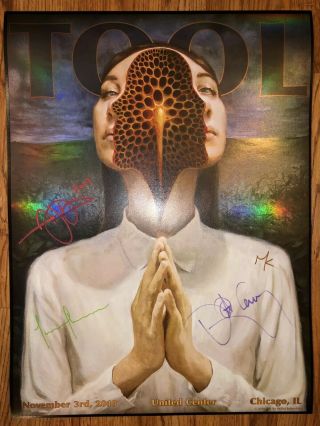 Tool Signed Autographed Poster 11/03/19 Chicago United Center 145 Miles Johnson