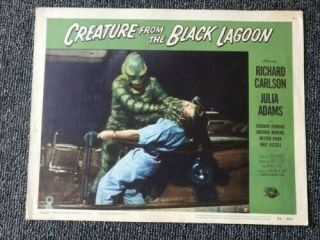 Set of 8 1954 Lobby Cards.  Creature From The Black Lagoon.  Monster Halloween etc 7