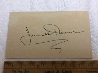 Actor James Dean Hand Signed Autograph Signature On Index Size Card