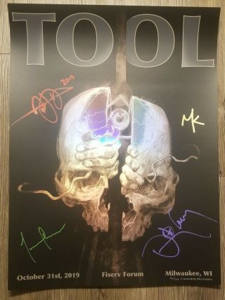 Tool Signed Rare Limited Poster Milwaukee Fiserv Forum 10/31 Halloween Edition
