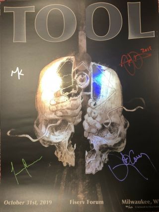 Tool Signed Poster 10/31/19 Milwaukee Fiserv Forum