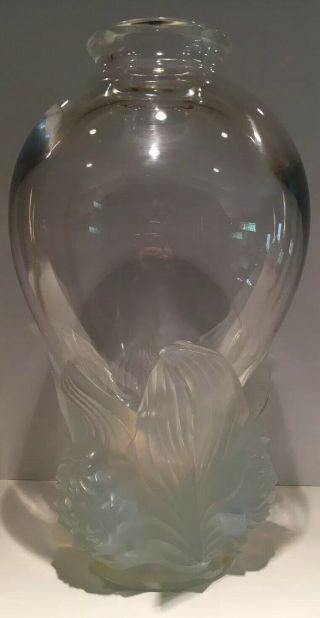 Lalique France Crystal Clear /frosted Pivoines Peonies Vase,  Ltd Edtn 85 Of 99