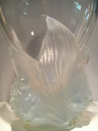 Lalique France Crystal Clear /Frosted Pivoines Peonies Vase,  Ltd Edtn 85 of 99 2
