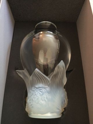 Lalique France Crystal Clear /Frosted Pivoines Peonies Vase,  Ltd Edtn 85 of 99 9