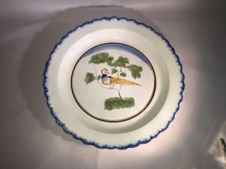 Staffordshire Pearlware Peafowl Charger 12 1/4 Shell Edge Leeds 1815 4 Available