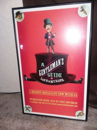 Custom Framed 14x22 A Gentlemans Guide To Love And Murder Musical Poster