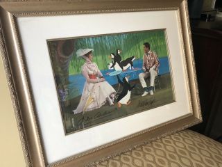 Rare Mary Poppins Signed and framed Sericel Julie Andrews Dick Van Dyke Disney 2