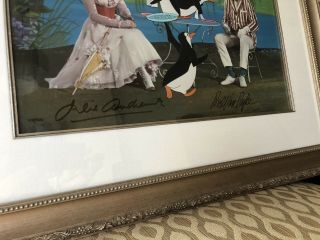 Rare Mary Poppins Signed and framed Sericel Julie Andrews Dick Van Dyke Disney 3