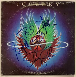 Journey Autographed Vinyl Record Album Signed By All 5.  Beckett Bas