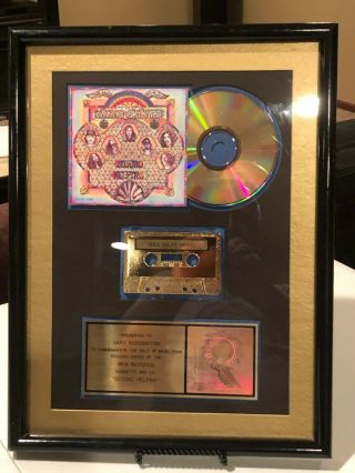 LYNYRD SKYNYRD GARY ROSSINGTON ' S OFFICIAL RIAA GOLD SALES AWARD SECOND HELPING 5